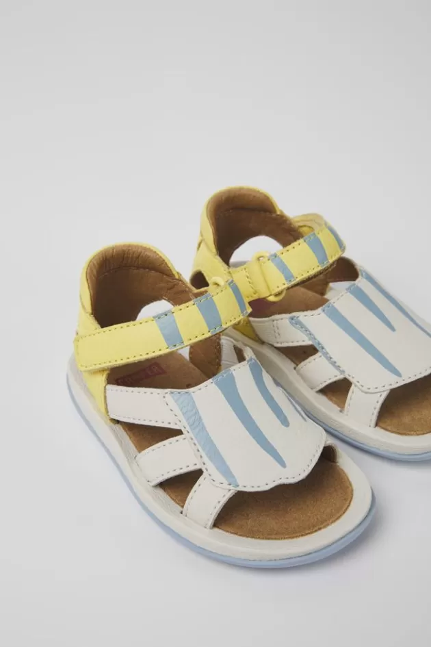 Flash Sale Camper Geel-Witte Leren Kindersandalen