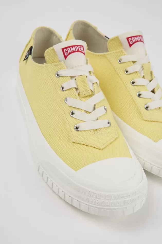 Online Camper Gele Damessneakers Van Gerecycled Katoen