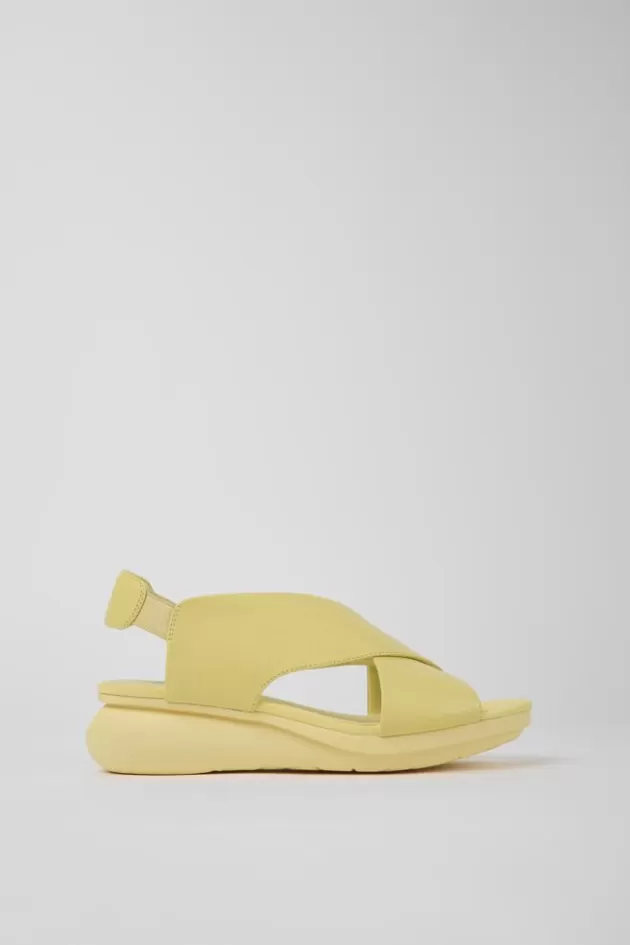 Best Sale Camper Gele Leren Damessandalen