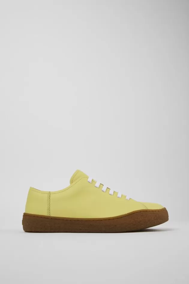 Cheap Camper Gele Leren Sneaker Voor Heren