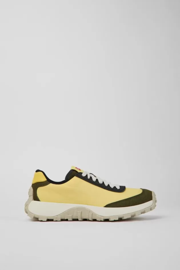 Best Sale Camper Gele Stoffen En Nubuck Damessneakers