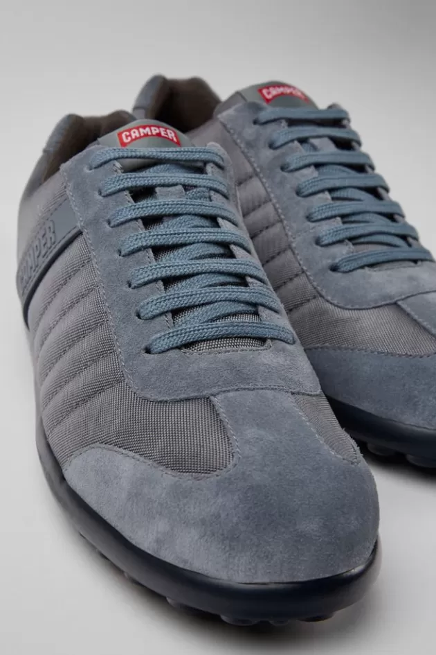 Shop Camper Grijze Herenschoenen Van Textiel En Nubuck
