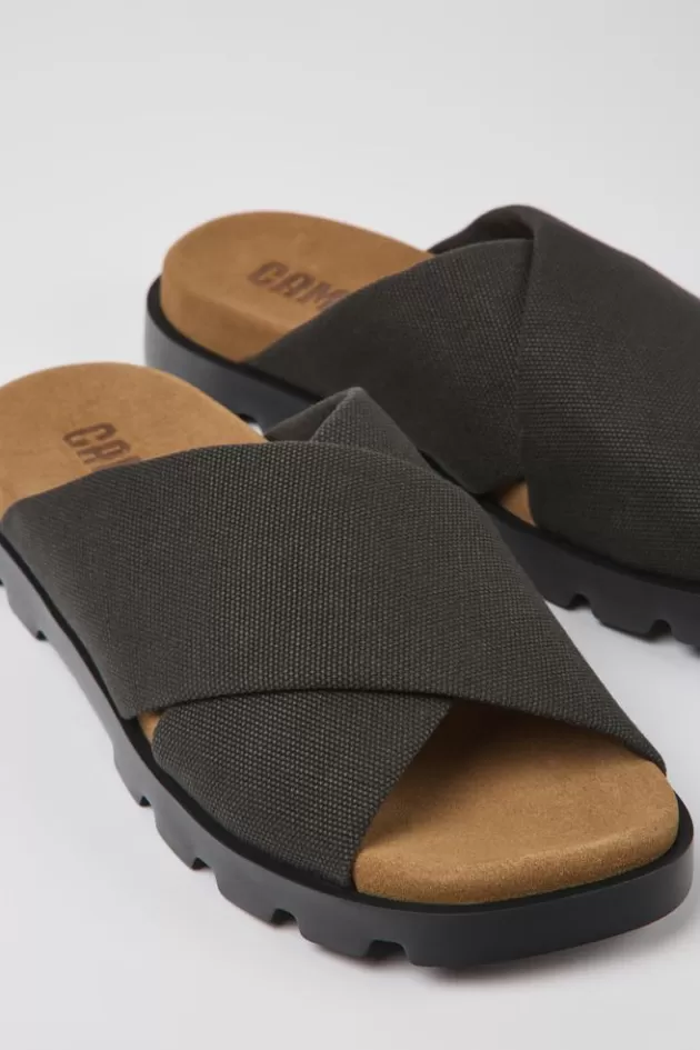 New Camper Grijze Herenslippers Van Gerecycled Katoen