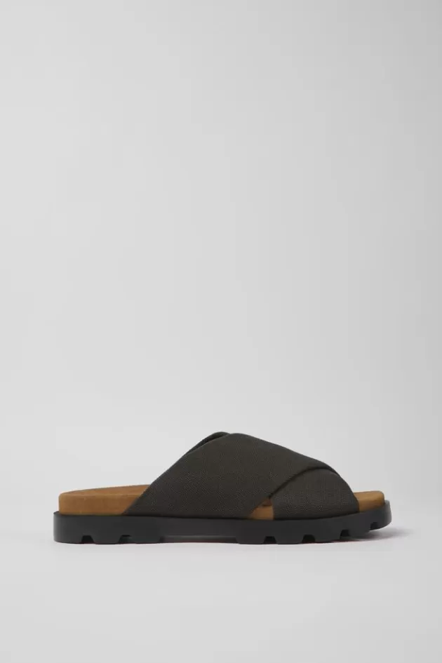 New Camper Grijze Herenslippers Van Gerecycled Katoen