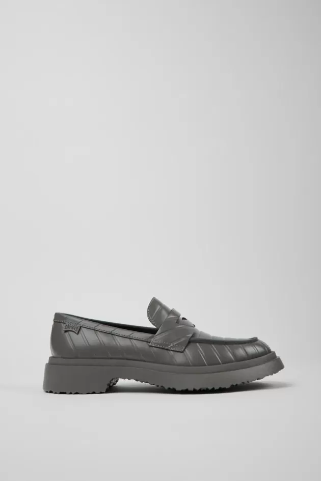 Discount Camper Grijze Leren Damesloafers