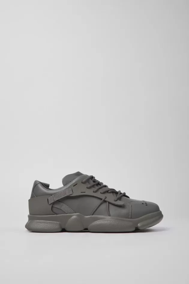 Store Camper Grijze Leren En Stoffen Damessneakers