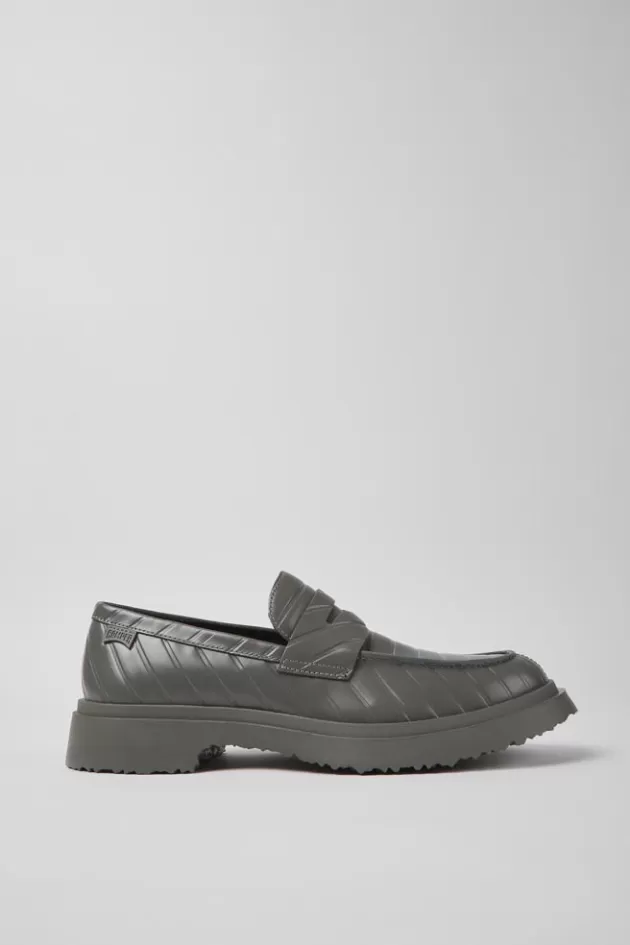 Store Camper Grijze Leren Herenloafers