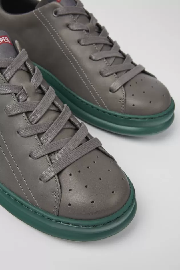 Clearance Camper Grijze Leren Herensneakers