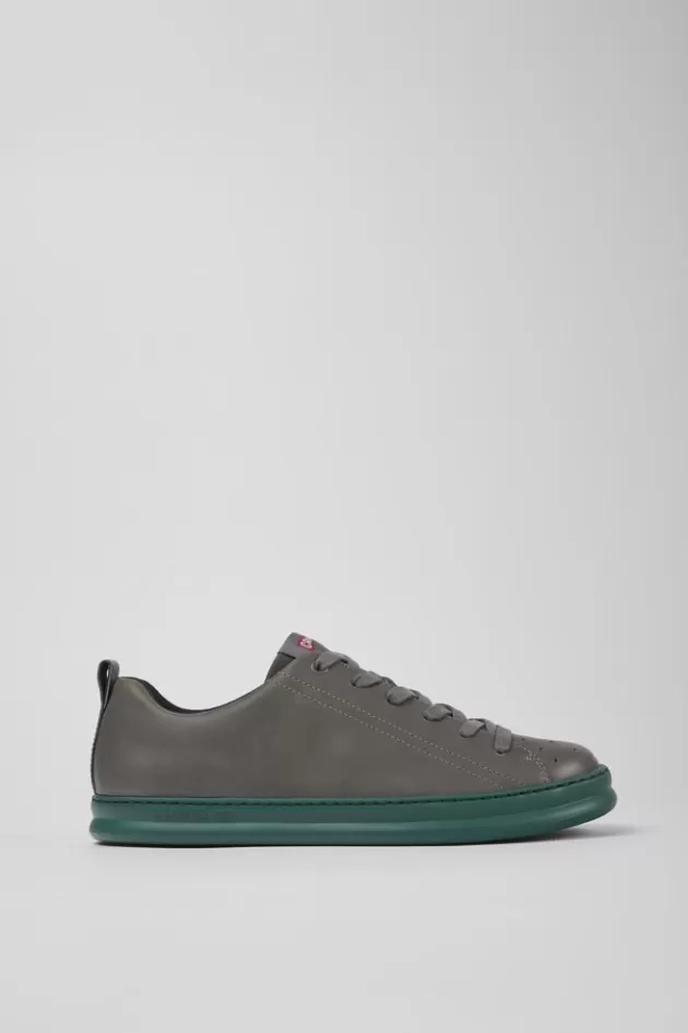 Clearance Camper Grijze Leren Herensneakers