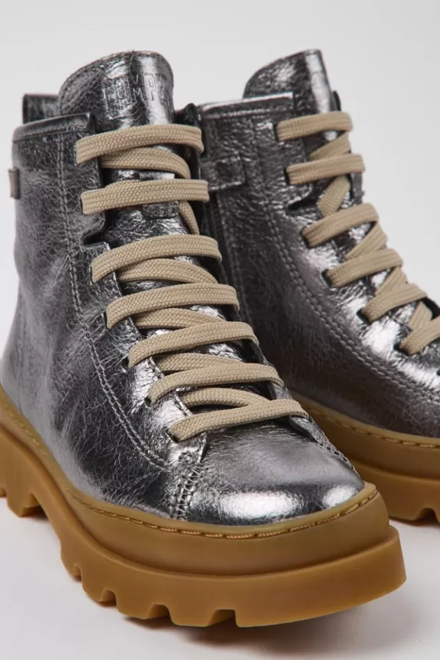 Outlet Camper Grijze Leren Kinder-Enkelboots