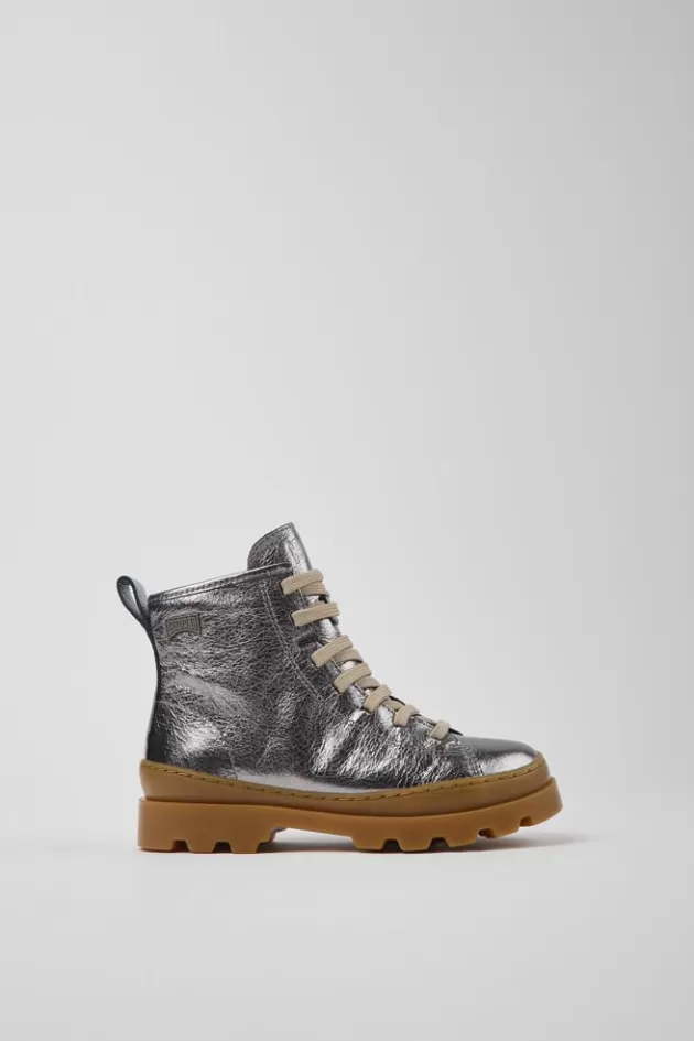 Outlet Camper Grijze Leren Kinder-Enkelboots