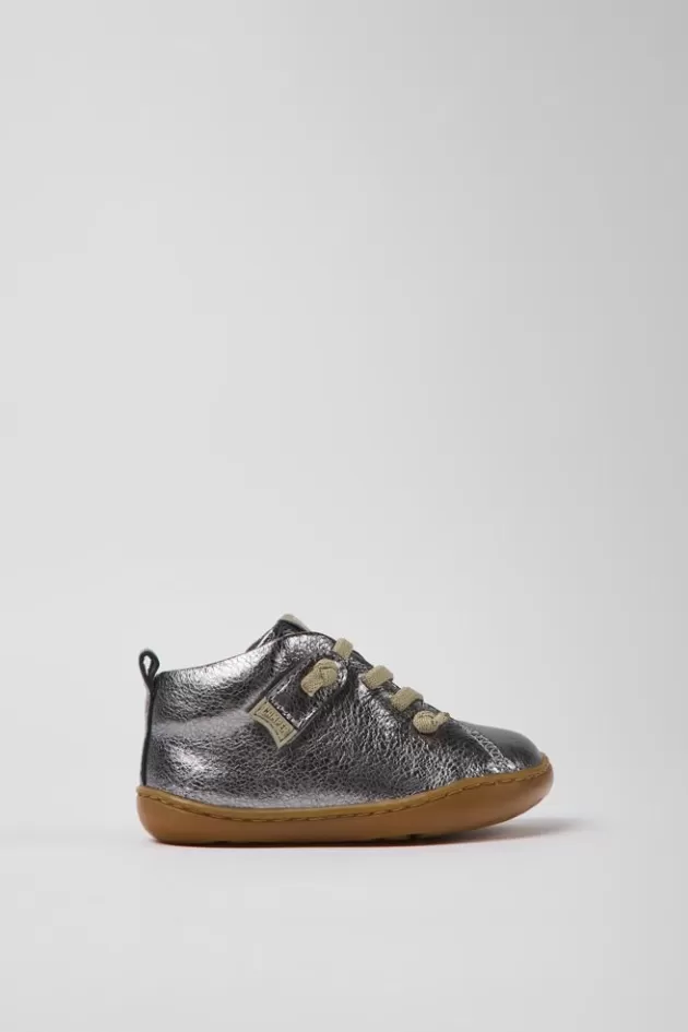 Clearance Camper Grijze Leren Kinderschoenen