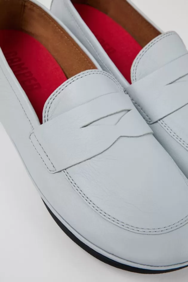 Online Camper Grijze Leren Loafer Voor Dames