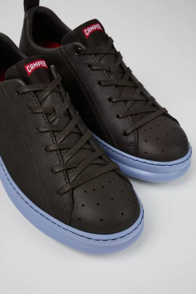 Best Sale Camper Grijze Leren Sneaker Voor Heren