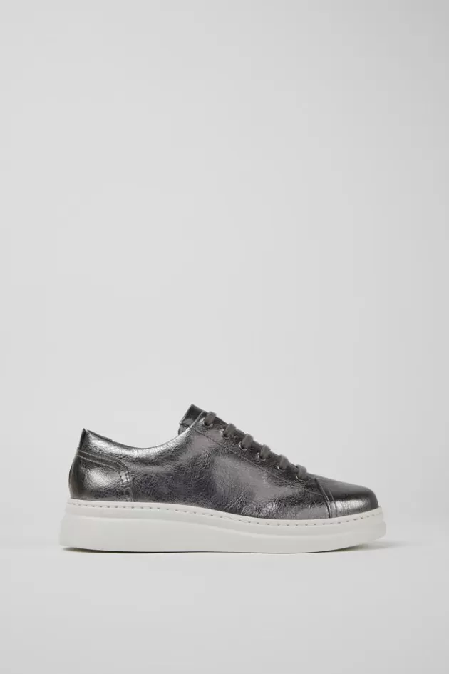 Store Camper Grijze Metallic Leren Damessneakers