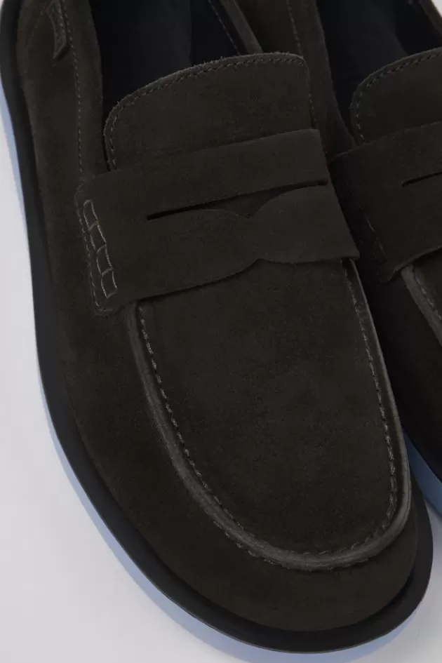 New Camper Grijze Nubuck Mocassin Voor Heren
