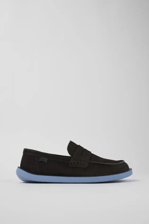 New Camper Grijze Nubuck Mocassin Voor Heren