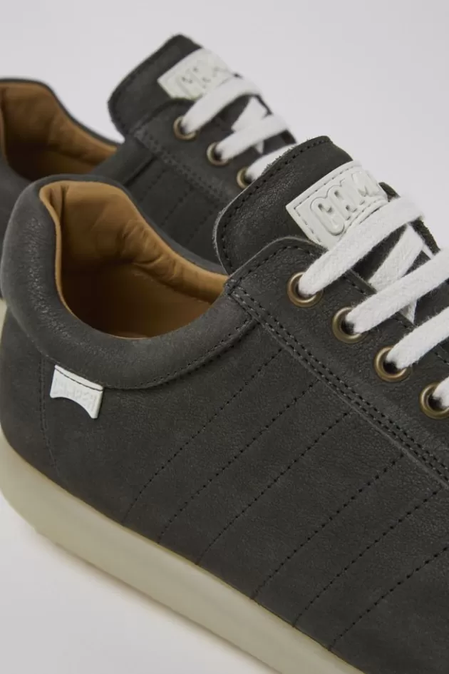 Sale Camper Grijze Nubuck Oxford Sneaker Voor Heren