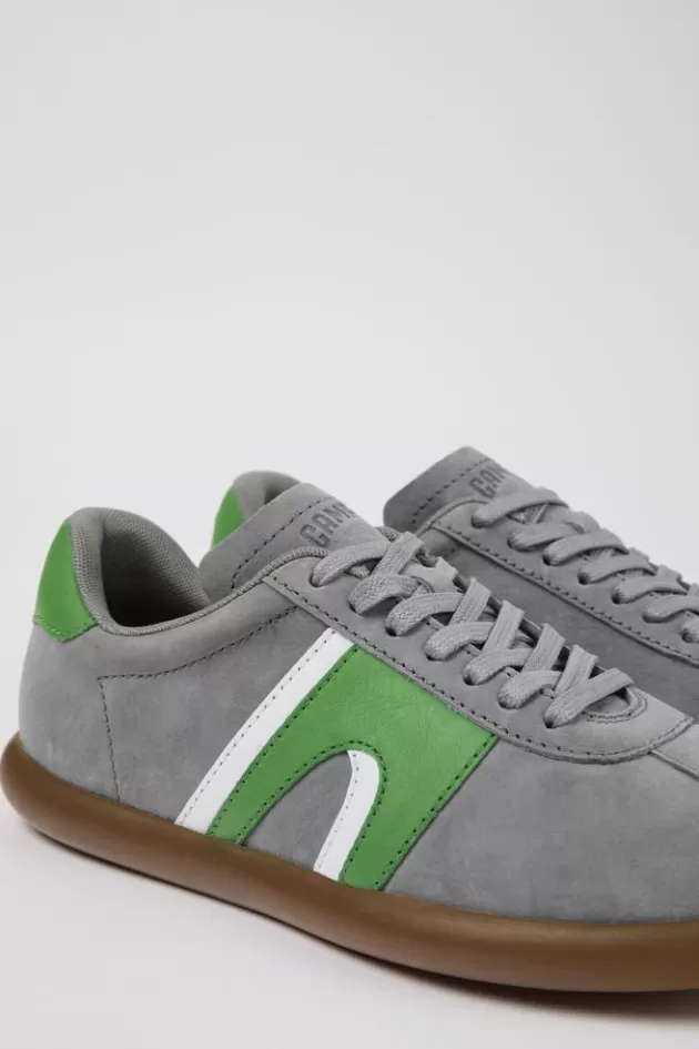 New Camper Grijze Nubuck/Leren Sneaker Voor Dames