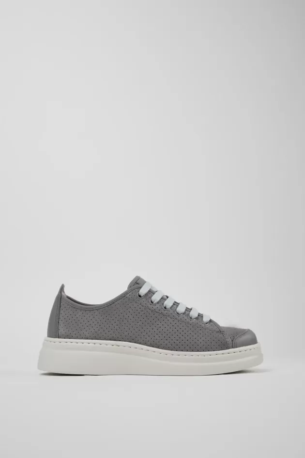 Flash Sale Camper Grijze Nubuck/Leren Sneaker Voor Dames
