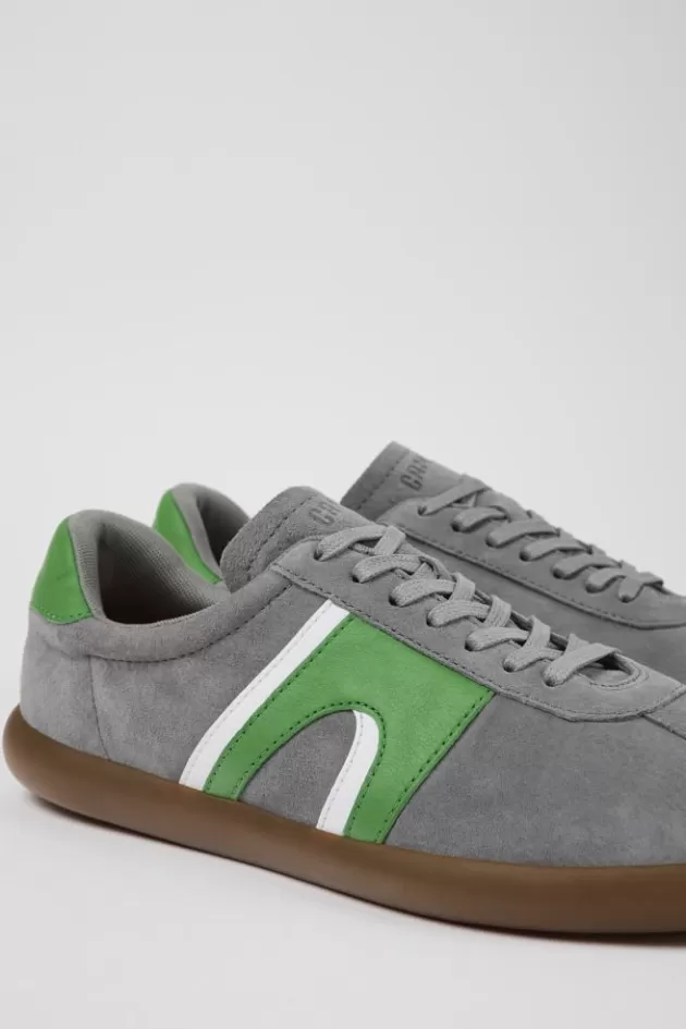 Cheap Camper Grijze Nubuck/Leren Sneaker Voor Heren
