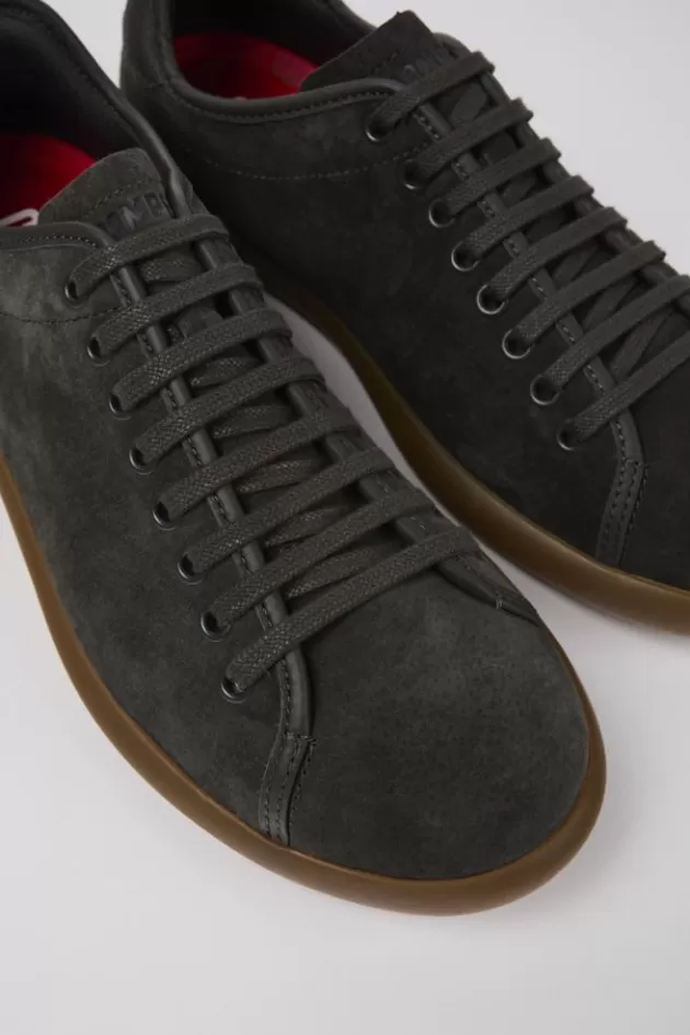 Best Camper Grijze Nubuck/Leren Sneaker Voor Heren