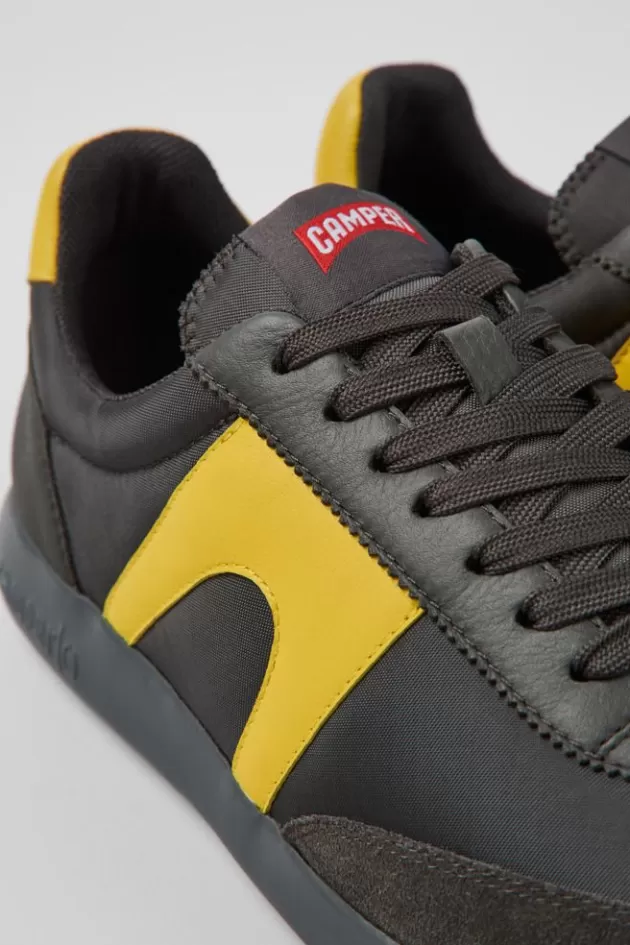 Flash Sale Camper Grijze Stoffen En Leren Herensneakers