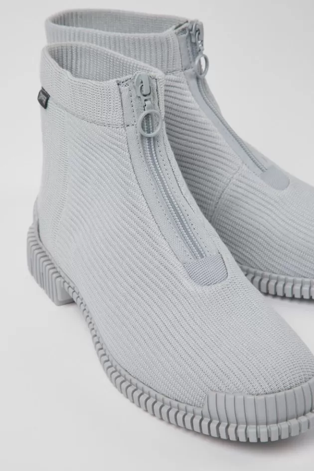 Discount Camper Grijze Textiel Ritsbootie Voor Dames