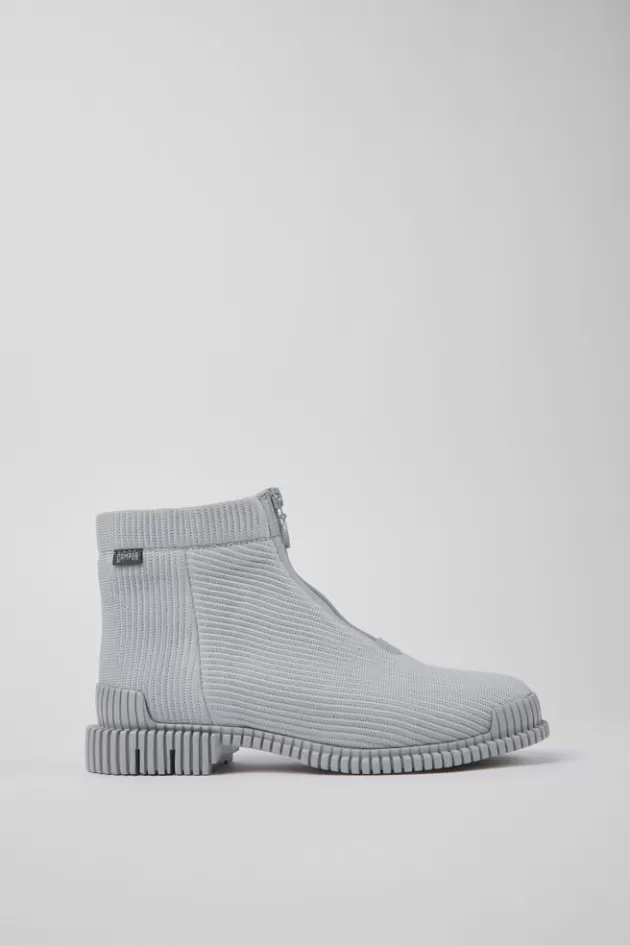 Discount Camper Grijze Textiel Ritsbootie Voor Dames