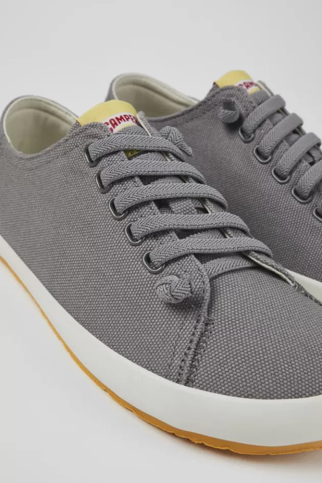 Best Sale Camper Grijze Textiel Sneaker Voor Heren