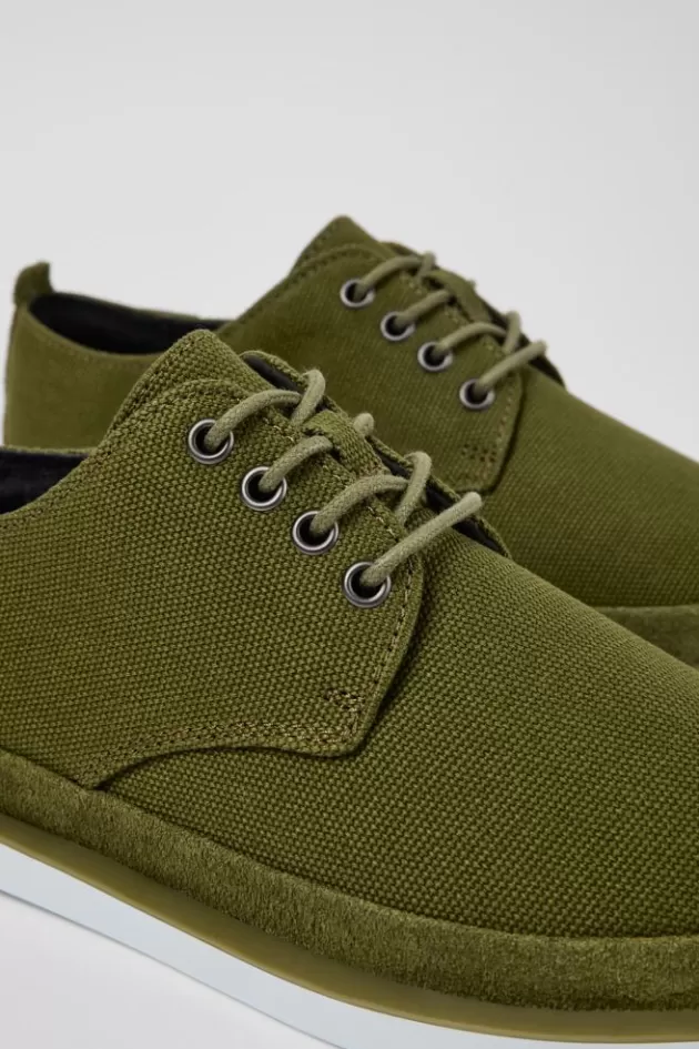 Cheap Camper Groene Blucher Van Textiel/Nubuck Voor Heren