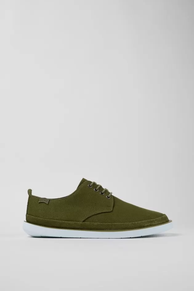 Cheap Camper Groene Blucher Van Textiel/Nubuck Voor Heren