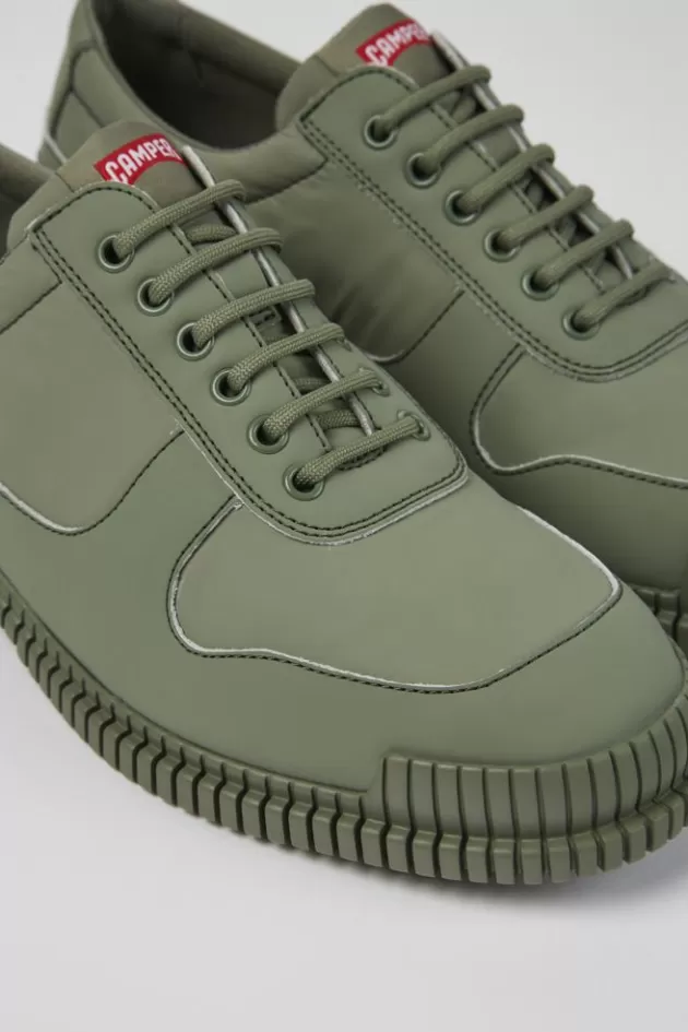 Online Camper Groene Herenschoenen Van Gerecycled Leer