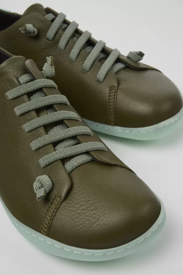 Cheap Camper Groene Leren Basketbalschoen Voor Heren