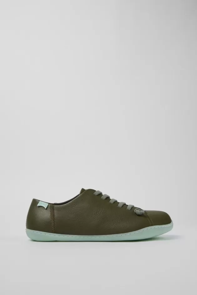 Cheap Camper Groene Leren Basketbalschoen Voor Heren