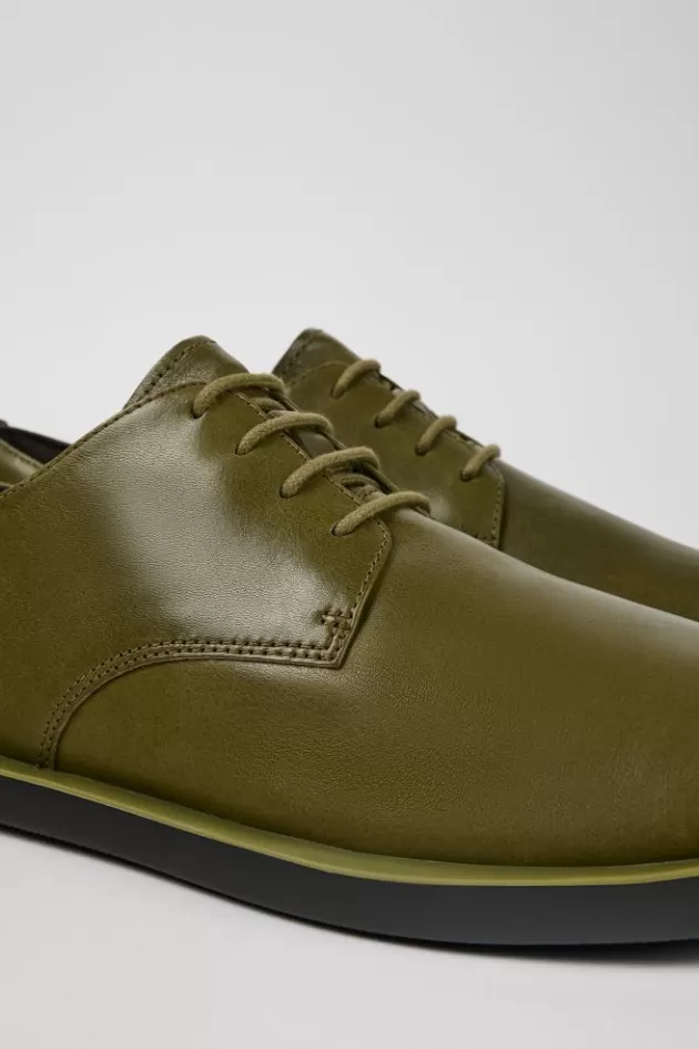 Online Camper Groene Leren Blucher Voor Heren