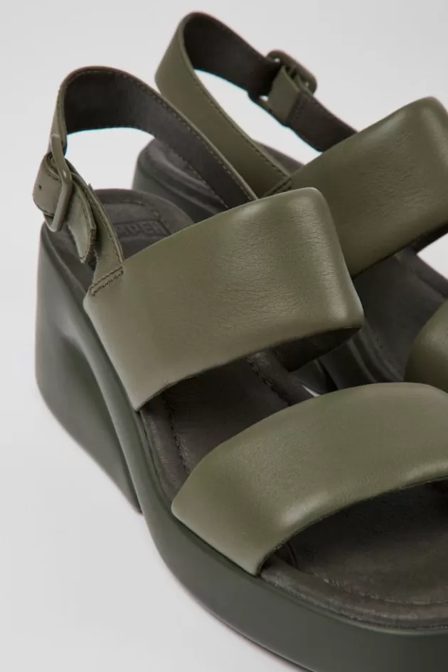 Clearance Camper Groene Leren Damessandalen