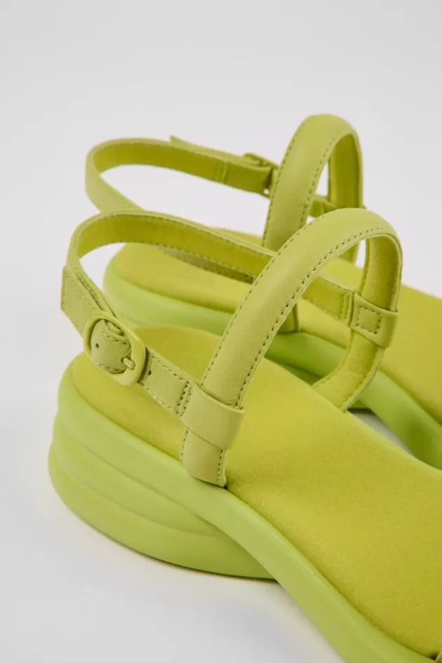 Discount Camper Groene Leren Damessandalen
