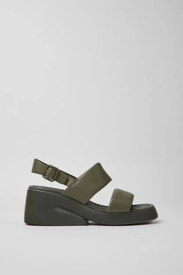 Clearance Camper Groene Leren Damessandalen