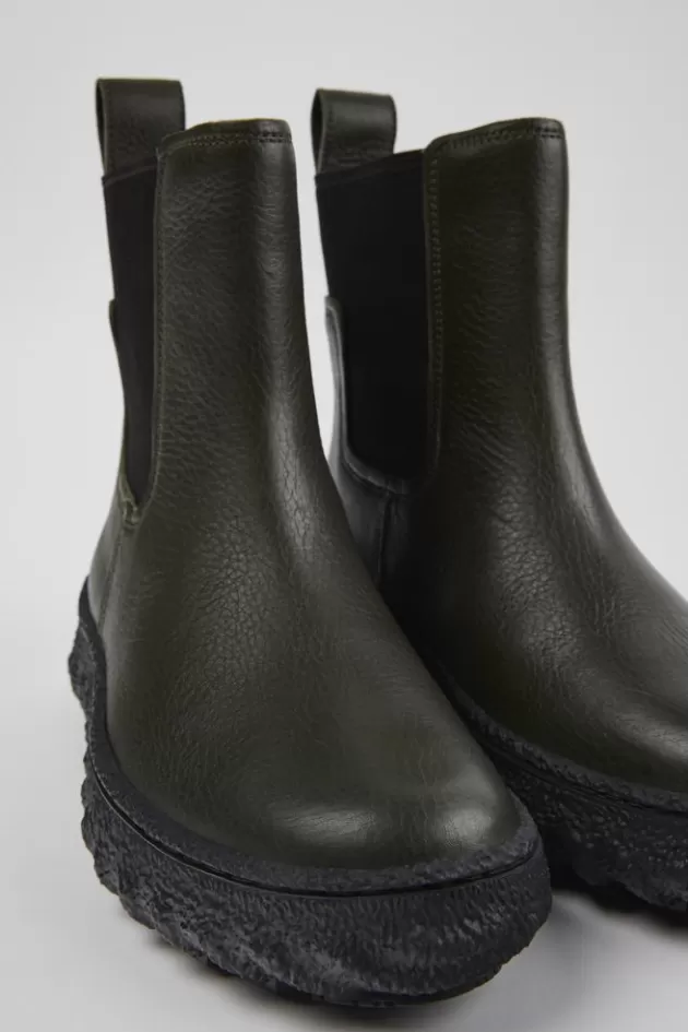 Fashion Camper Groene Leren Enkellaarzen Voor Dames