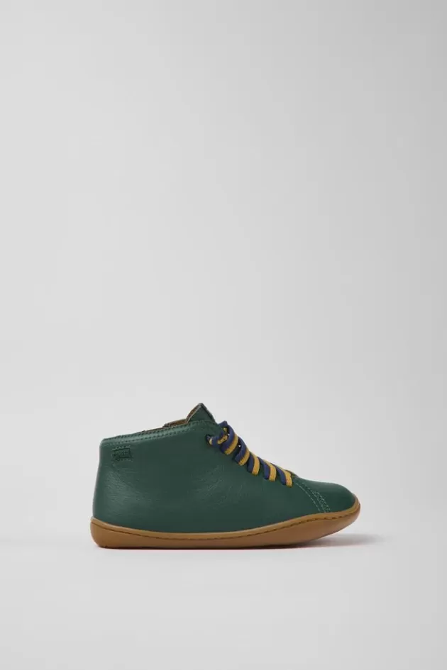 Online Camper Groene Leren Kinder-Enkelboots