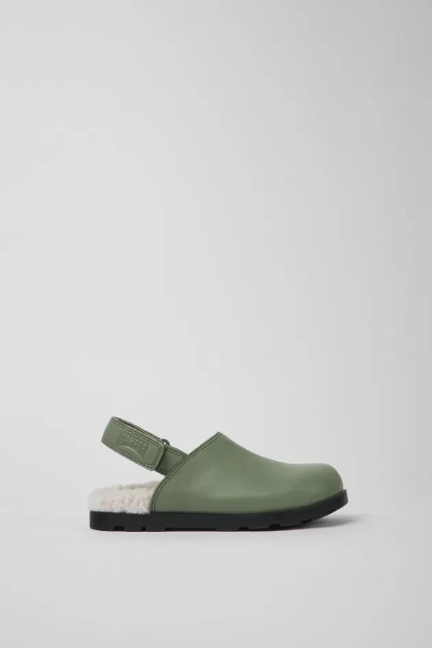 Store Camper Groene Leren Kinderklompen