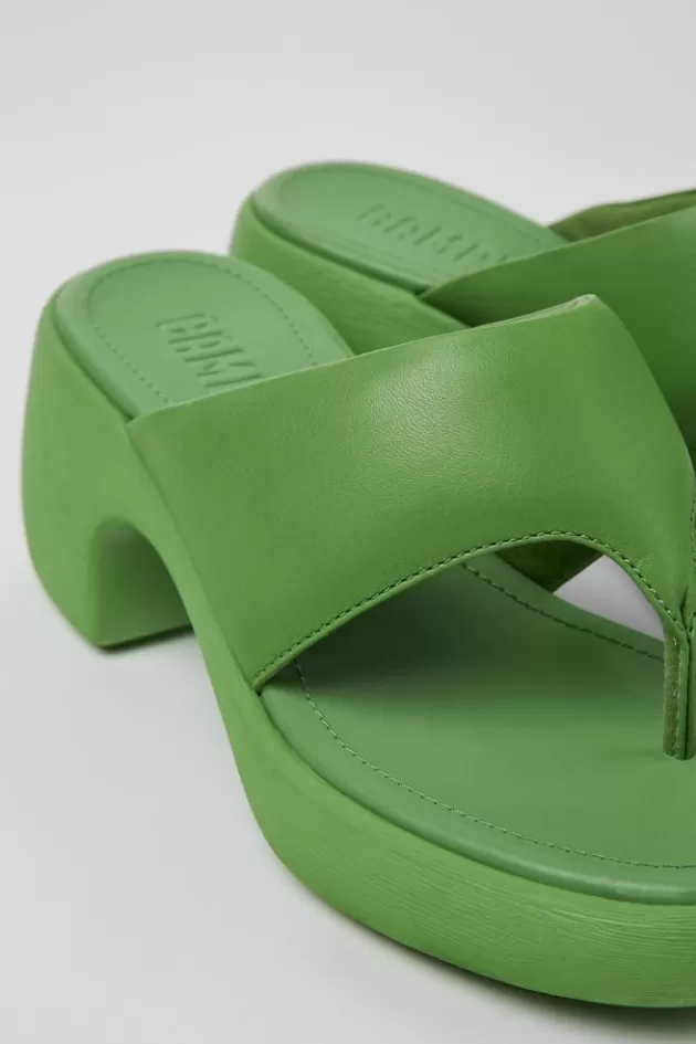 Cheap Camper Groene Leren Sandaal Voor Dames