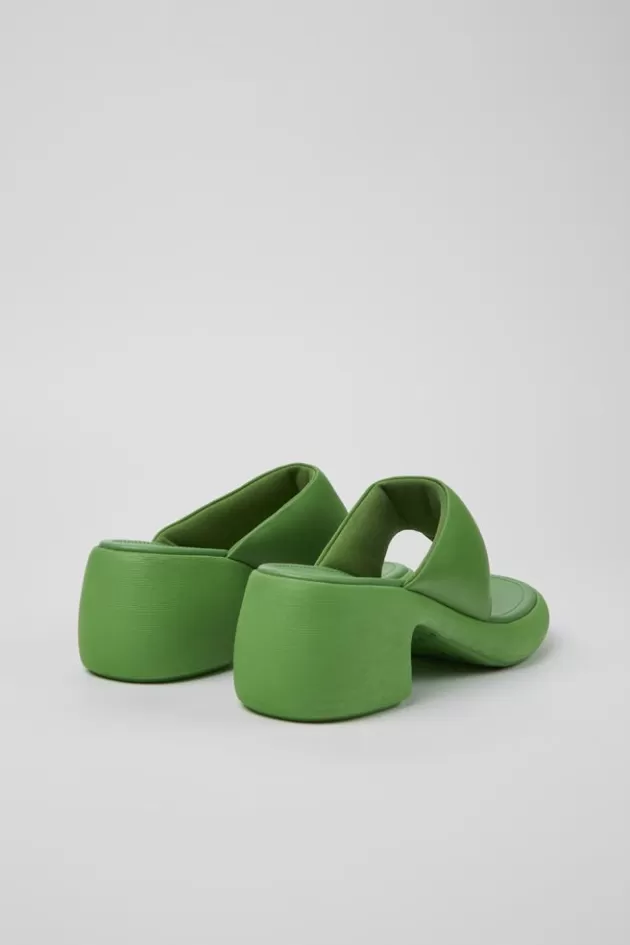 Cheap Camper Groene Leren Sandaal Voor Dames