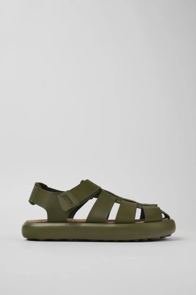 Outlet Camper Groene Leren Sandaal Voor Heren