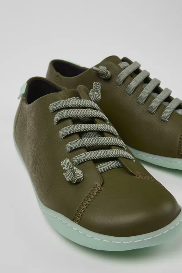 Outlet Camper Groene Leren Schoen Voor Dames