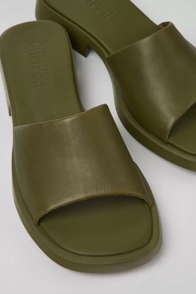 Fashion Camper Groene Leren Slipper Voor Dames