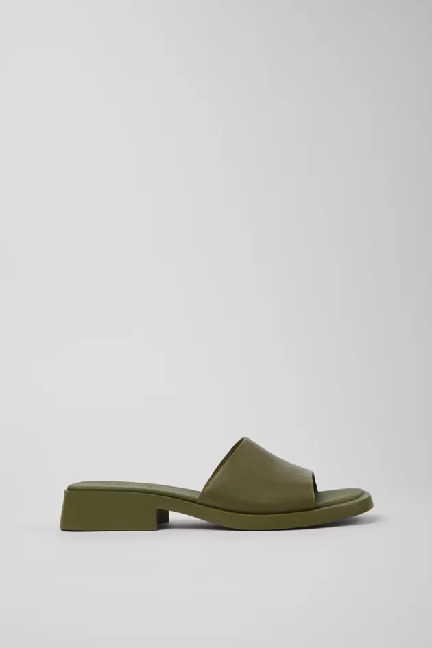Fashion Camper Groene Leren Slipper Voor Dames