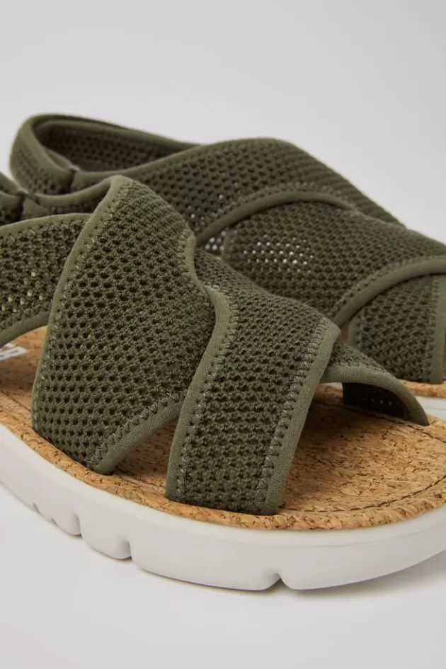 Cheap Camper Groene Stoffen Damessandalen