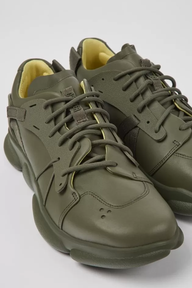 Flash Sale Camper Groene Stoffen En Leren Herensneakers